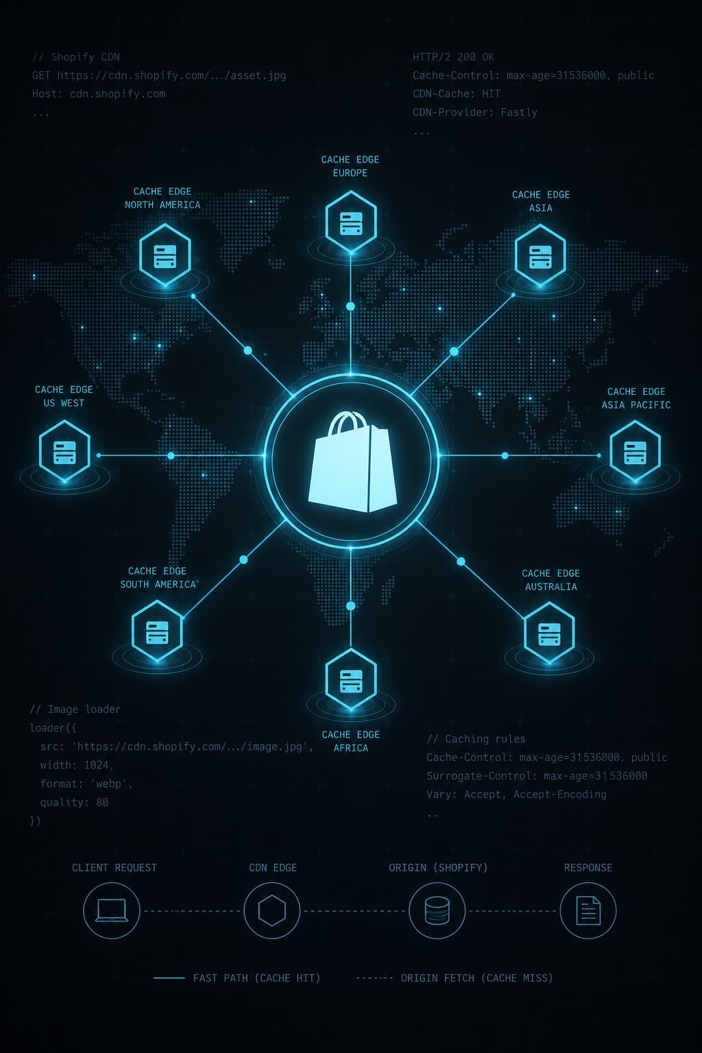 Technical illustration: Shopify CDN and custom image loader